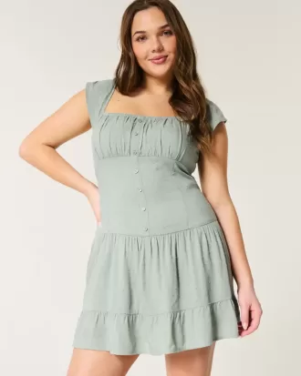 Skort-Kleid mit Flatterärmeln