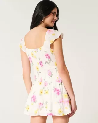 Skort-Kleid mit Flatterärmeln