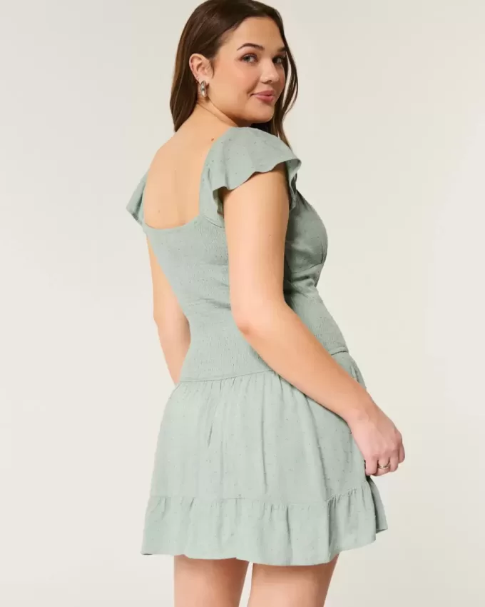 Skort-Kleid mit Flatterärmeln Skort-Kleid mit Flatterärmeln