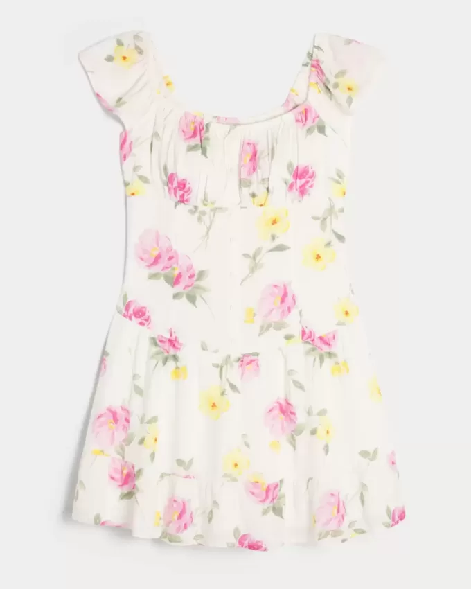 Skort-Kleid mit Flatterärmeln Skort-Kleid mit Flatterärmeln
