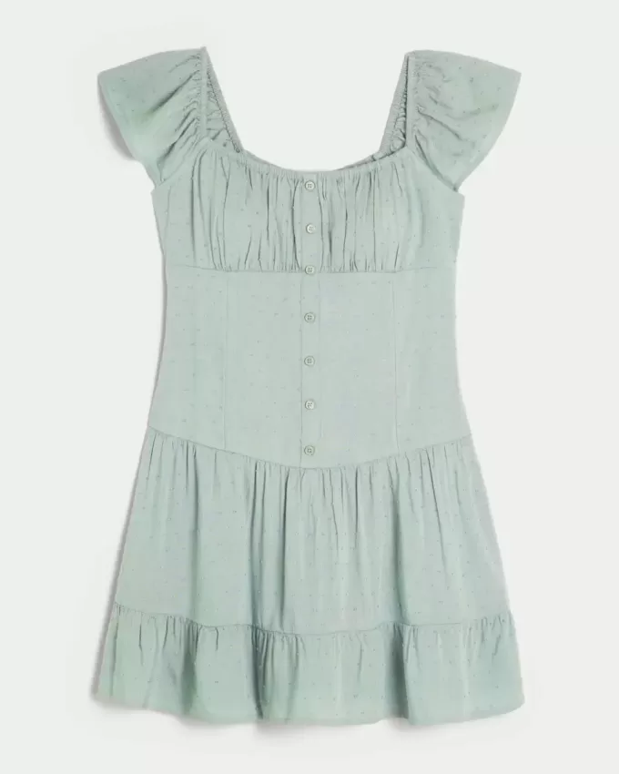 Skort-Kleid mit Flatterärmeln Skort-Kleid mit Flatterärmeln
