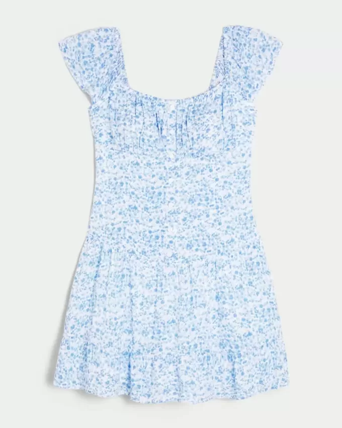 Skort-Kleid mit Flatterärmeln Skort-Kleid mit Flatterärmeln
