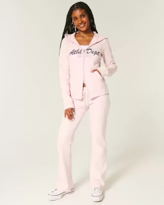 Slim Athletic Dept – Kapuzenpullover mit Grafik und Reißverschluss