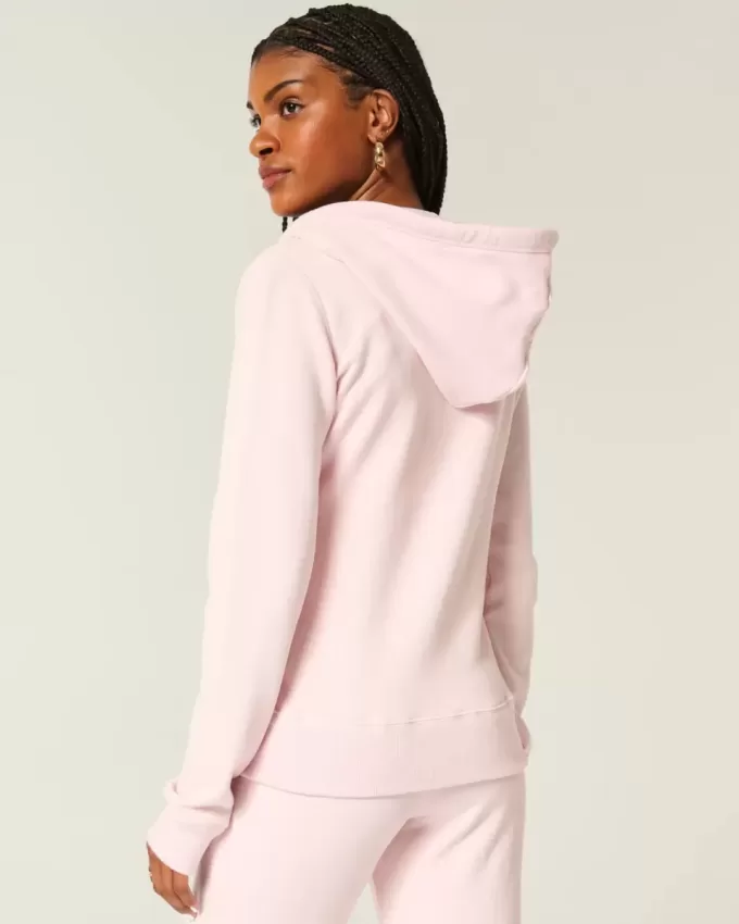 Slim Athletic Dept – Kapuzenpullover mit Grafik und Reißverschluss