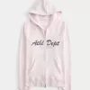 Slim Athletic Dept – Kapuzenpullover mit Grafik und Reißverschluss