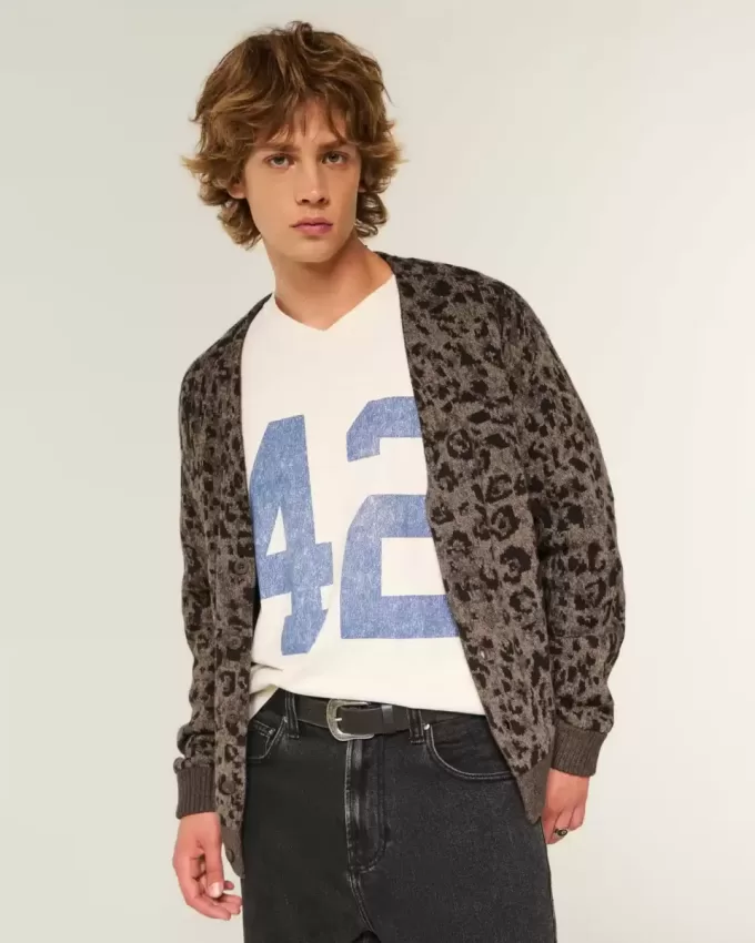 Strickjacke mit Kastenmuster
