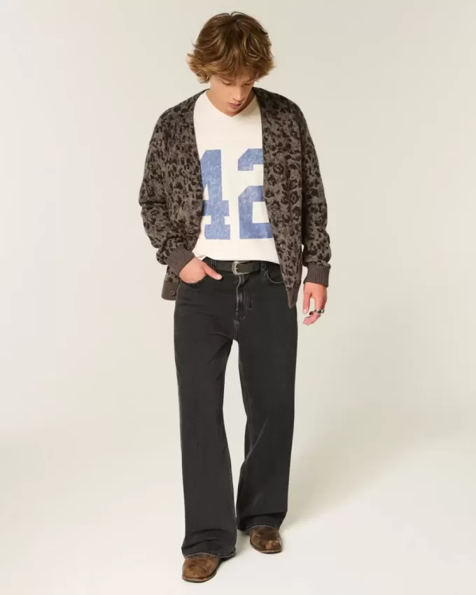 Strickjacke mit Kastenmuster