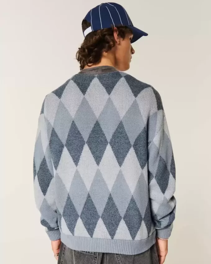 Strickjacke mit Kastenmuster