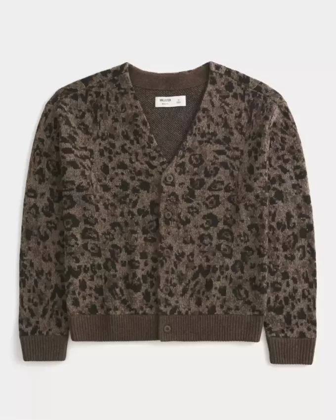 Strickjacke mit Kastenmuster