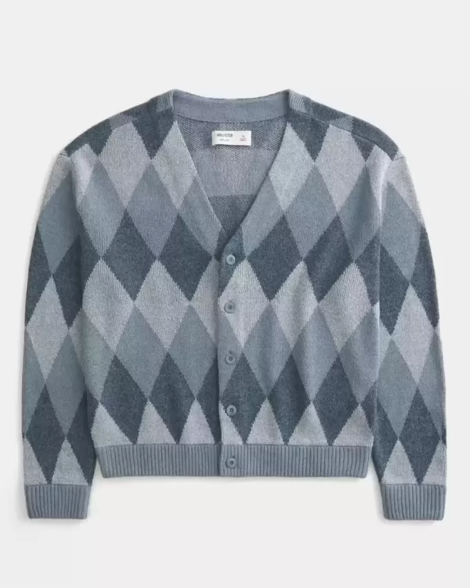 Strickjacke mit Kastenmuster