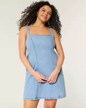 Strukturiertes Minikleid aus Leinenmischung