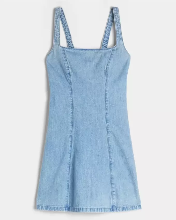 Strukturiertes Minikleid aus Leinenmischung Strukturiertes Minikleid aus Leinenmischung