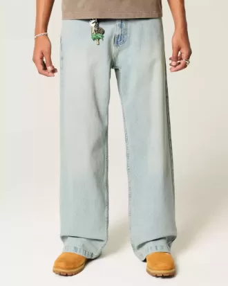 Super Baggy-Jeans in heller Waschung