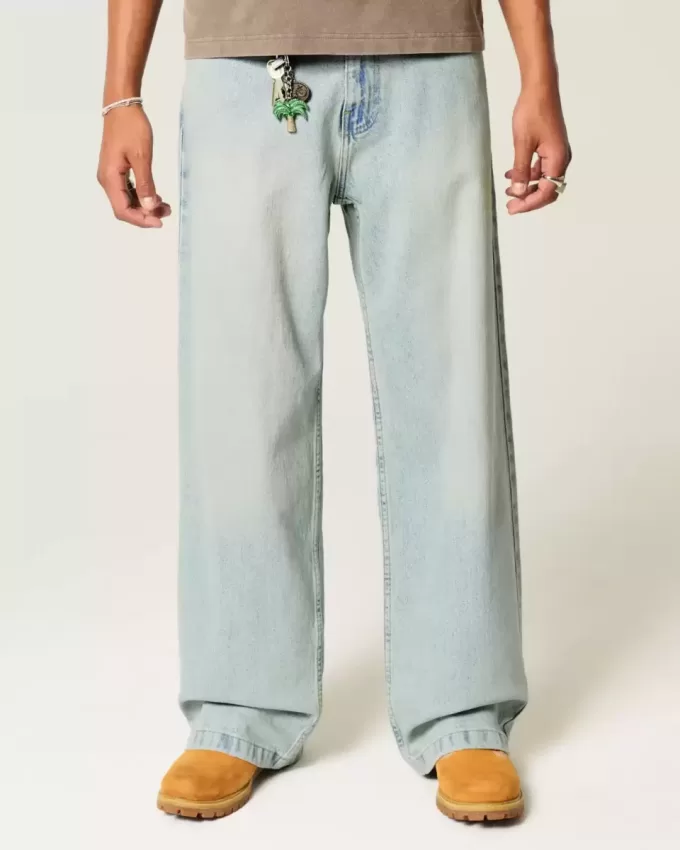 Super Baggy-Jeans in heller Waschung