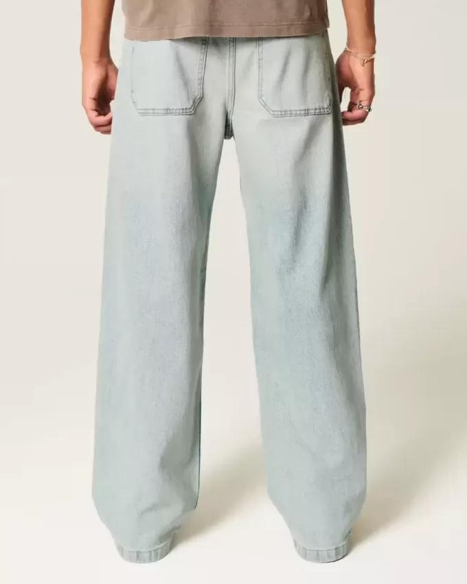 Super Baggy-Jeans in heller Waschung