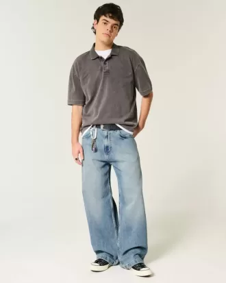 Super Baggy-Jeans in mittlerer Waschung