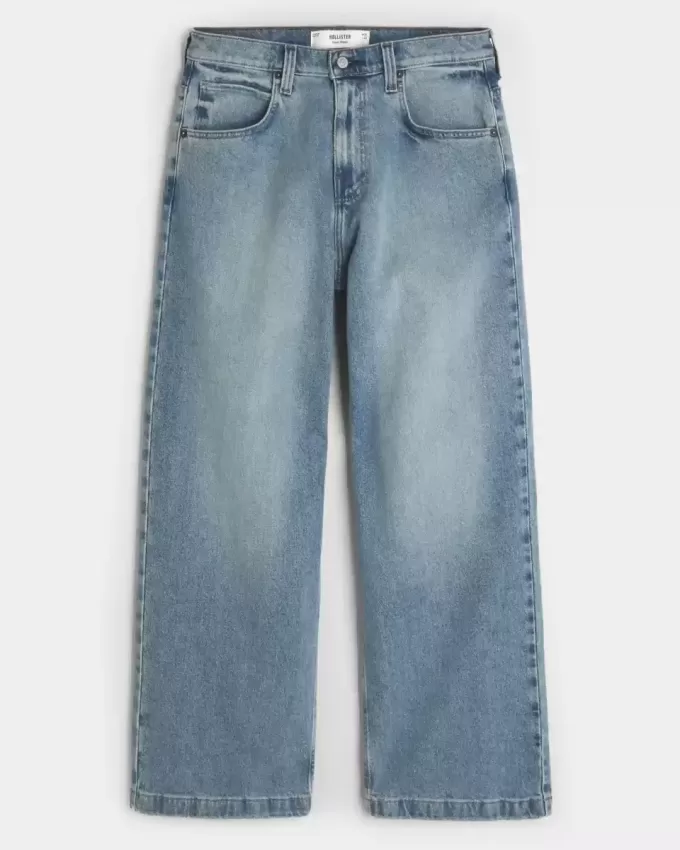 Super Baggy-Jeans in mittlerer Waschung
