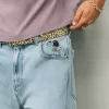 Super Baggy-Jeans mit Astronauten-Grafik in heller Waschung