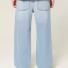 Super Baggy-Jeans mit Astronauten-Grafik in heller Waschung