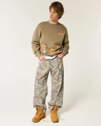 Super Baggy-Jeans mit Camouflage-Muster