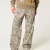 Super Baggy-Jeans mit Camouflage-Muster