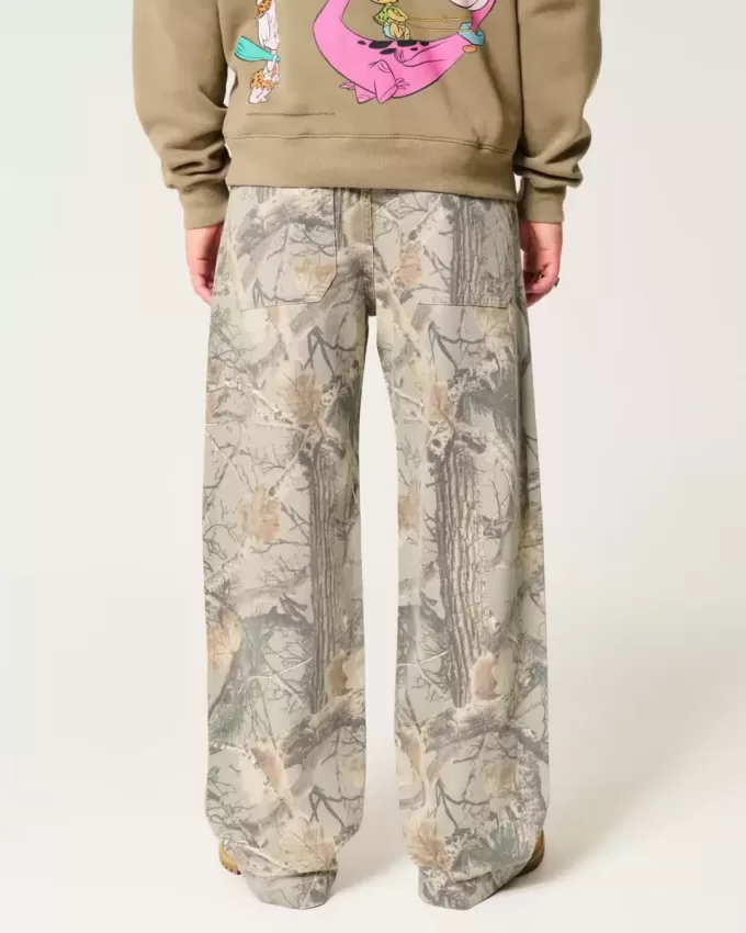 Super Baggy-Jeans mit Camouflage-Muster