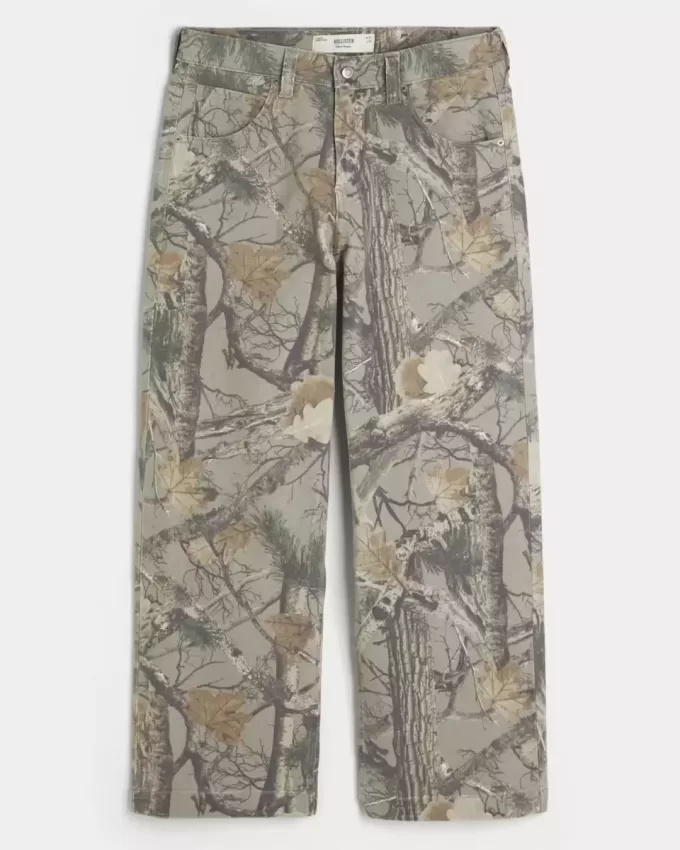 Super Baggy-Jeans mit Camouflage-Muster