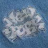 Super Baggy-Jeans mit NYC-Grafik in mittlerer Waschung