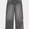 Super Baggy-Jeans mit Schlangengrafik