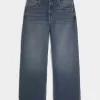 Super Baggy-Jeans mit Würfel-Grafik in dunkler Waschung