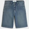 Super Baggy-Jeansshorts in dunkler Waschung unterhalb des Knies Super Baggy-Jeansshorts in dunkler Waschung unterhalb des Knies