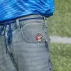 Super Baggy-Jeansshorts mit Taz-Grafik in mittlerer Waschung