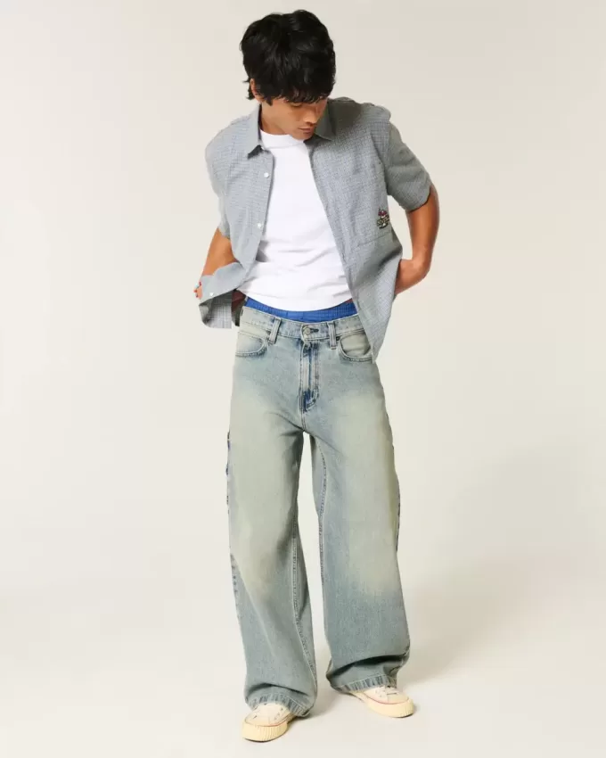 Super Baggy Painter Jeans in mittlerer Waschung
