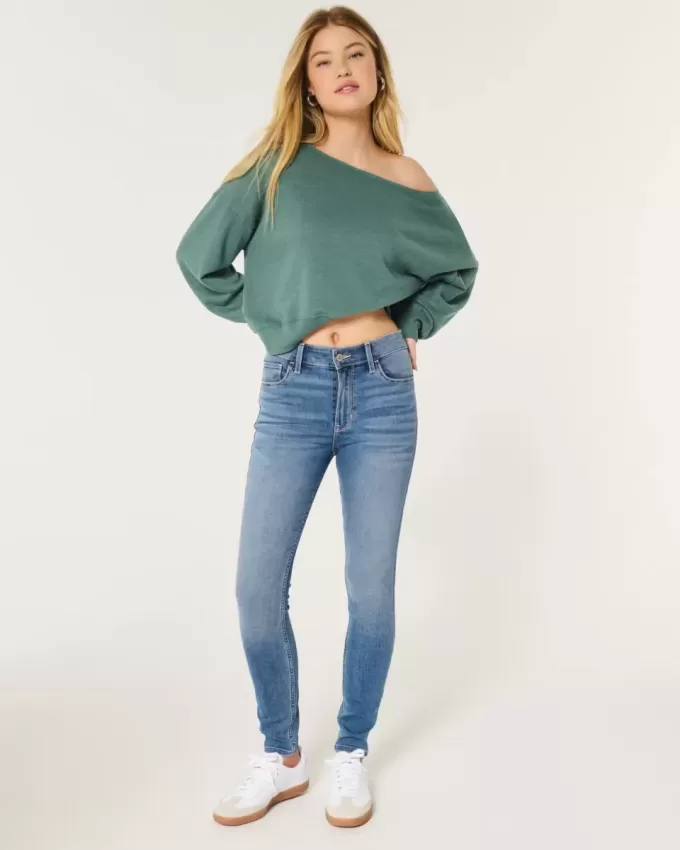 Super Skinny Jeans mit hohem Bund und mittlerer Waschung Super Skinny Jeans mit hohem Bund und mittlerer Waschung