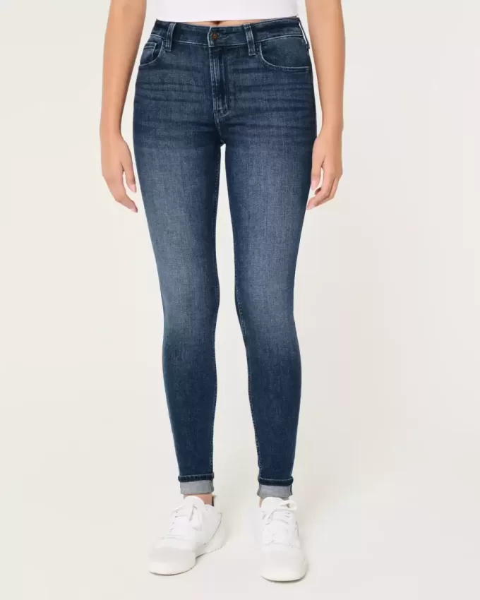 Super Skinny Jeans mit hohem Bund und mittlerer Waschung Super Skinny Jeans mit hohem Bund und mittlerer Waschung