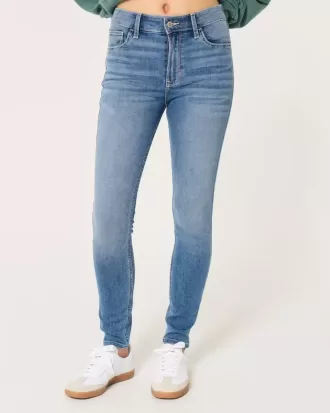 Super Skinny Jeans mit hohem Bund und mittlerer Waschung