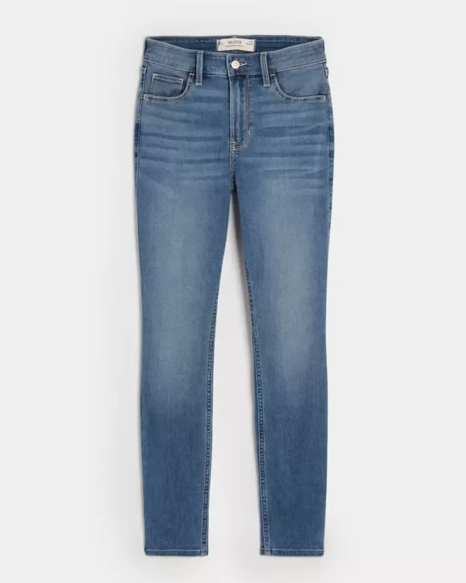 Super Skinny Jeans mit hohem Bund und mittlerer Waschung Super Skinny Jeans mit hohem Bund und mittlerer Waschung