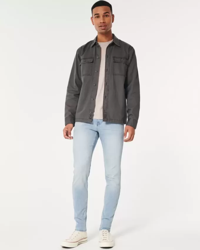 Superenge Jeans in heller Waschung