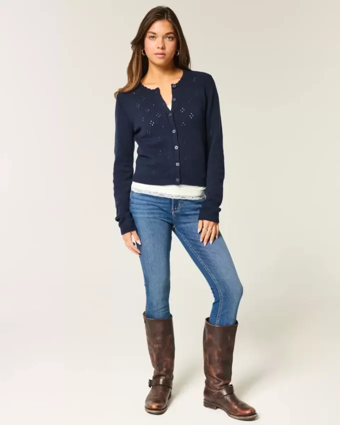 Superenge Jeans mit hoher Taille und dunkler Waschung