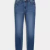 Superenge Jeans mit hoher Taille und dunkler Waschung