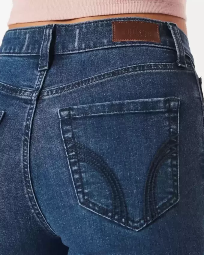 Superenge Jeans mit hoher Taille und dunkler Waschung