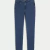 Superenge Jeans mit hoher Taille und dunkler Waschung