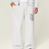 Superweite Jogginghose mit Engel-Grafik