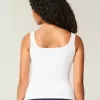 Tanktop mit eckigem Ausschnitt aus geripptem, nahtlosem Stoff