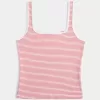Tanktop mit eckigem Ausschnitt aus geripptem, nahtlosem Stoff
