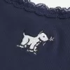 Tanktop mit Spitzenbesatz und Hundegrafik Tanktop mit Spitzenbesatz und Hundegrafik