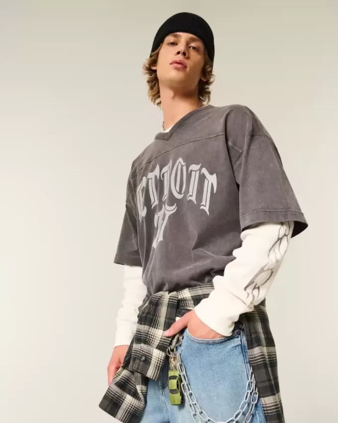 Thermo-Rundhalsshirt mit Graffiti-Grafik