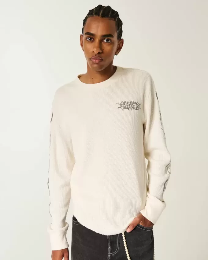 Thermo-Rundhalsshirt mit Graffiti-Grafik