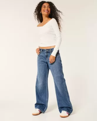 Tief sitzende Baggy-Jeans in dunkler Waschung