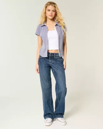 Tief sitzende Baggy-Jeans in dunkler Waschung